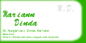 mariann dinda business card